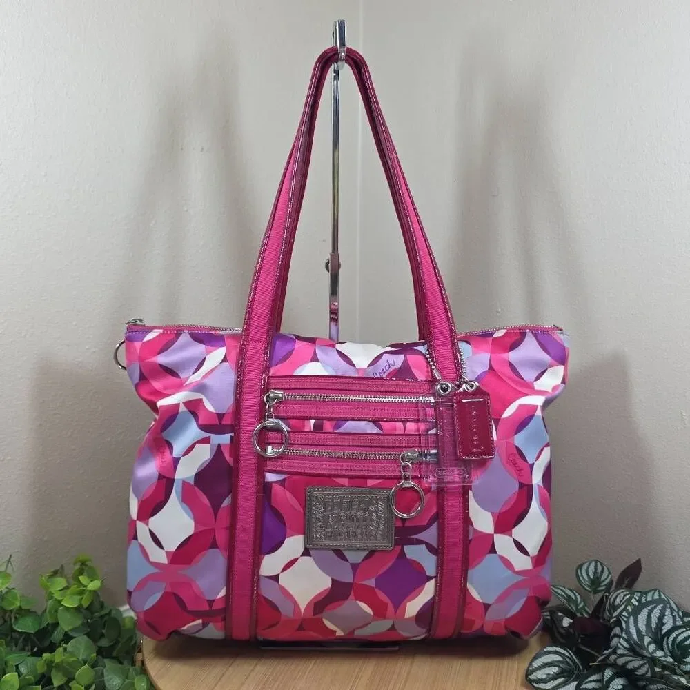 Coach Poppy Kaleidoscope Glam Tote | Pink Purple Y2K Shoulder Bag | Style M0985-